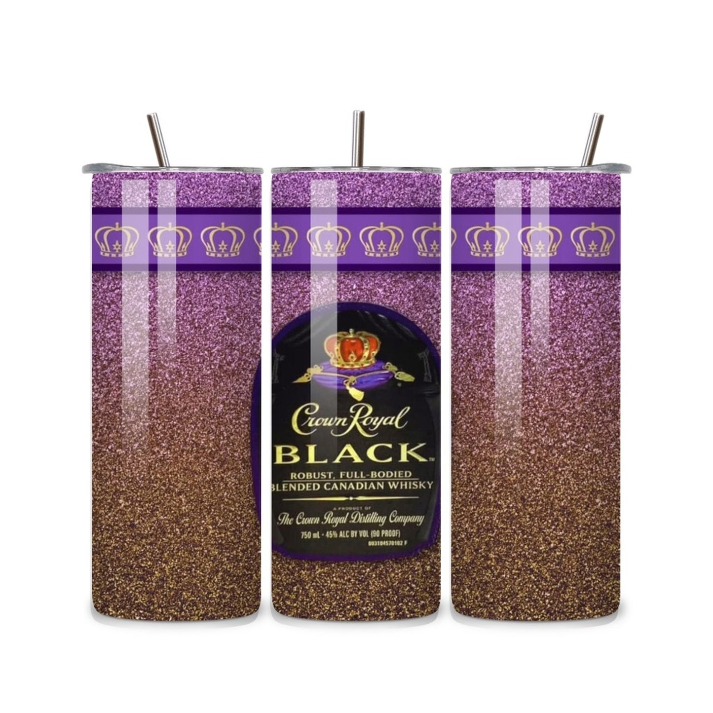 Crown Royal Black 20oz Stainless Steel Tumbler