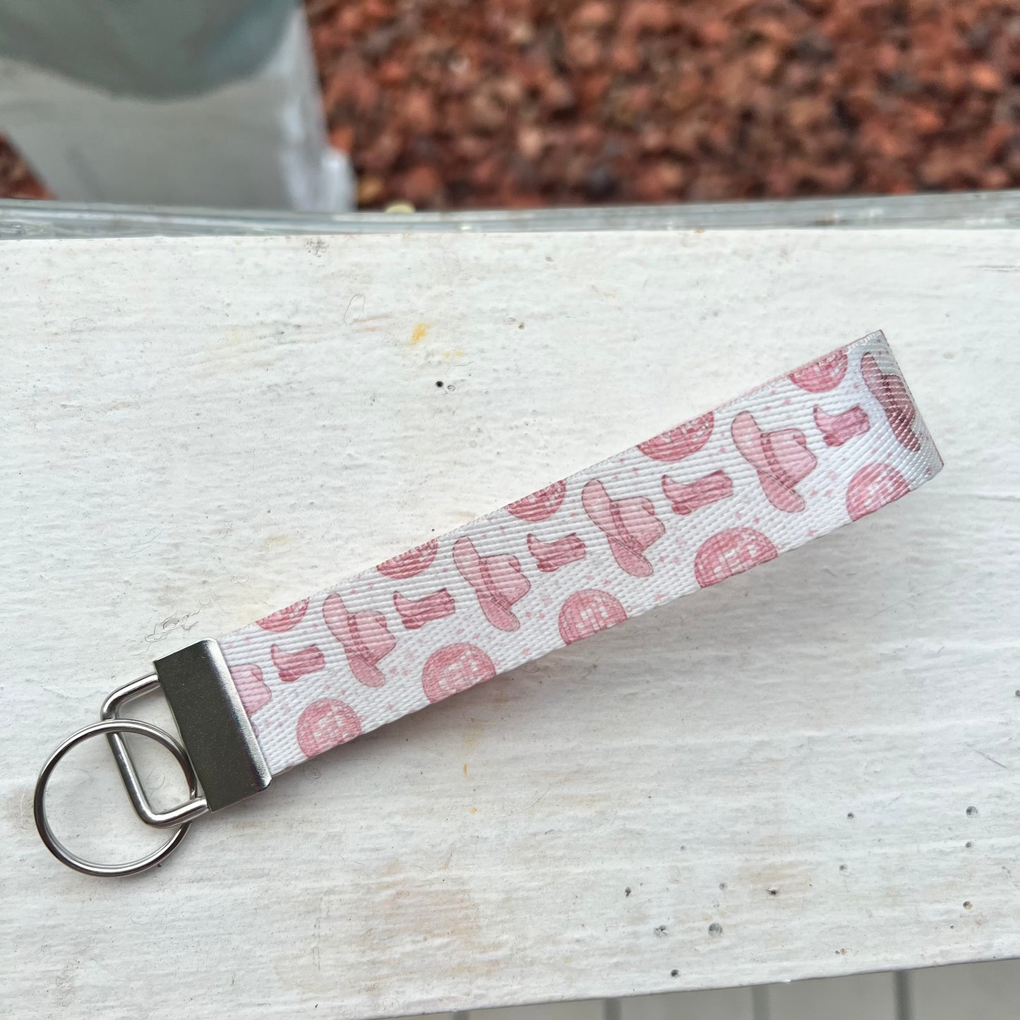 Handmade Pink Cowgirl Keychain Wristlet