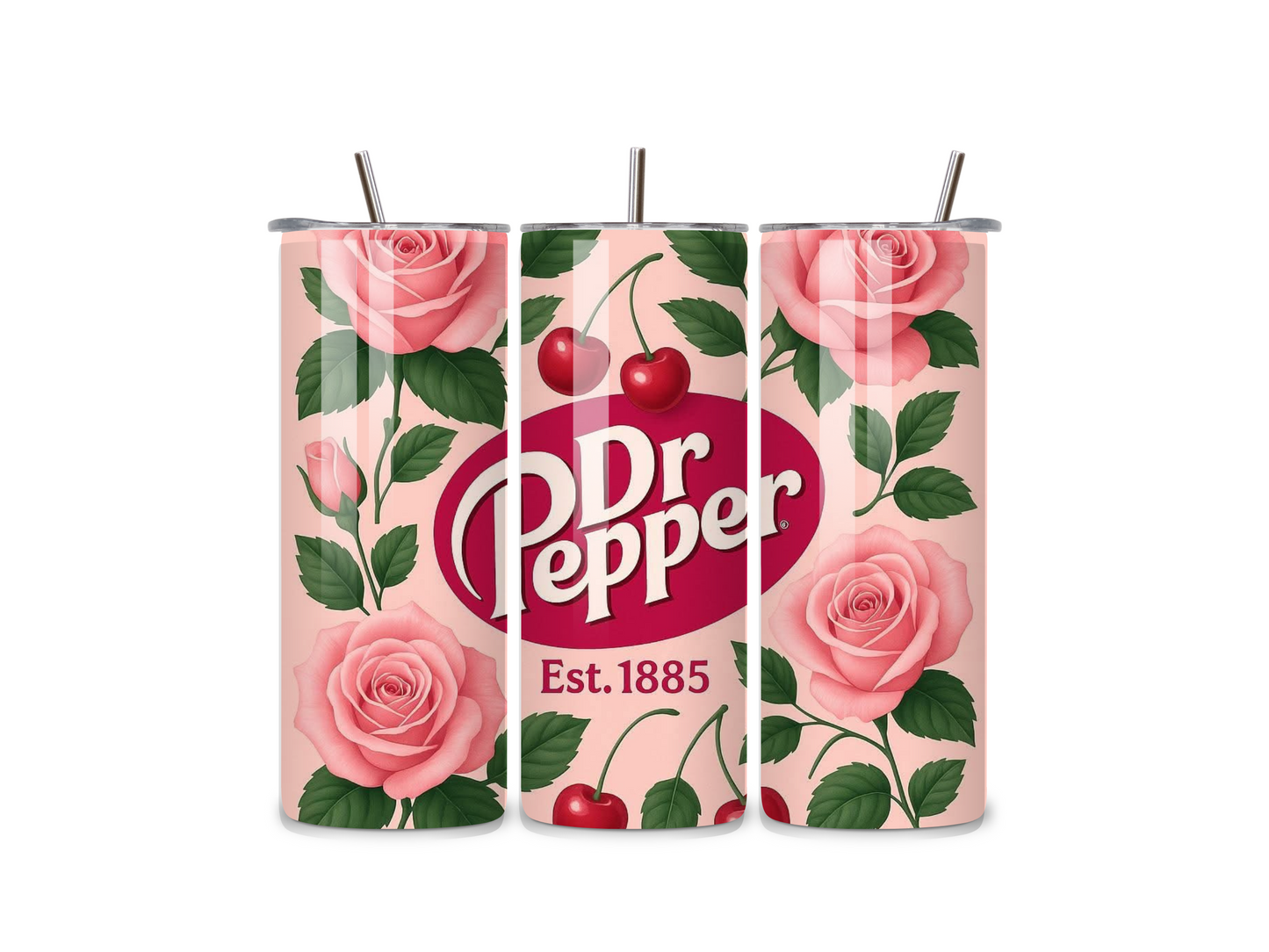 Dr Pepper Floral 20oz Stainless Steel Tumbler