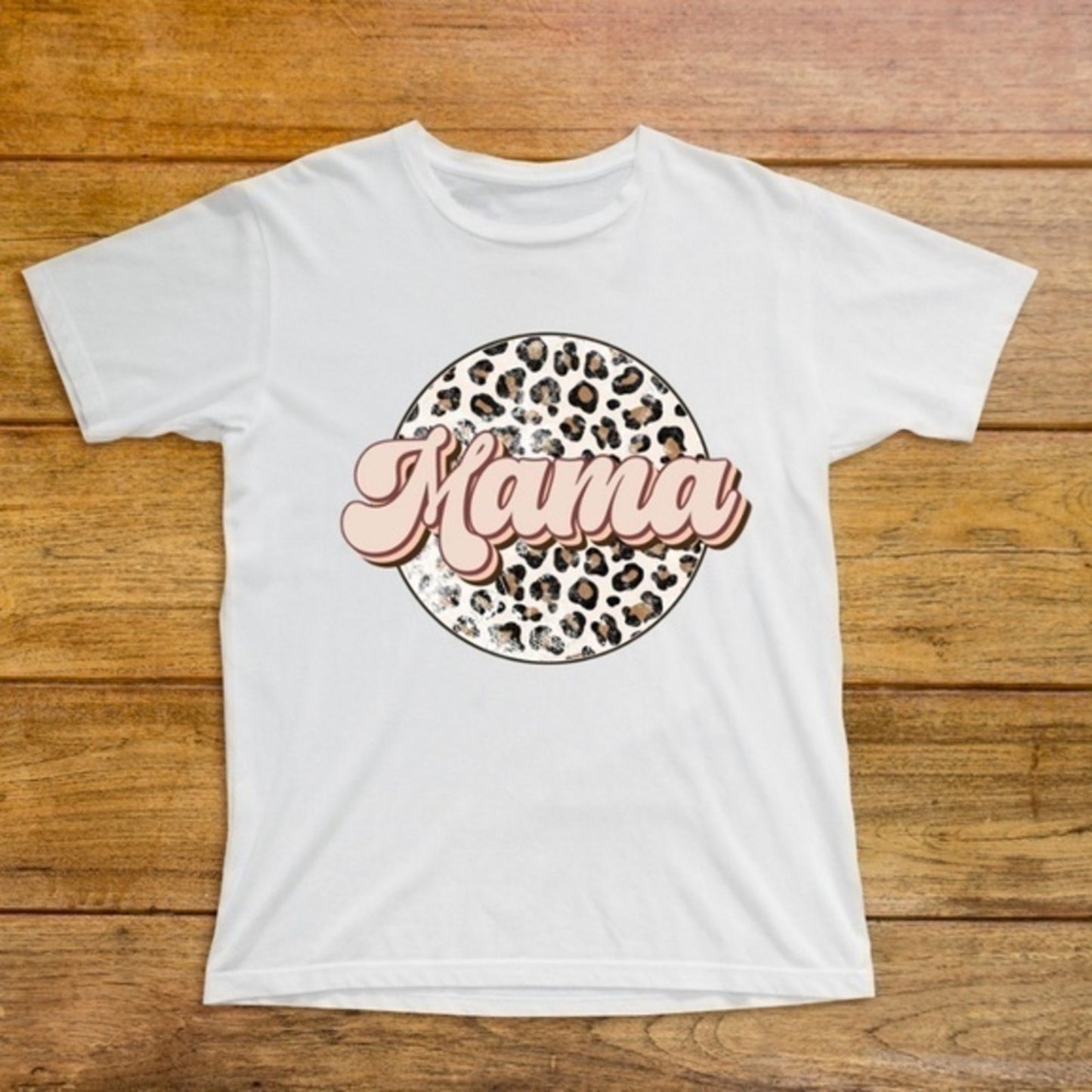 Mama Leopard Print Graphic T Shirt