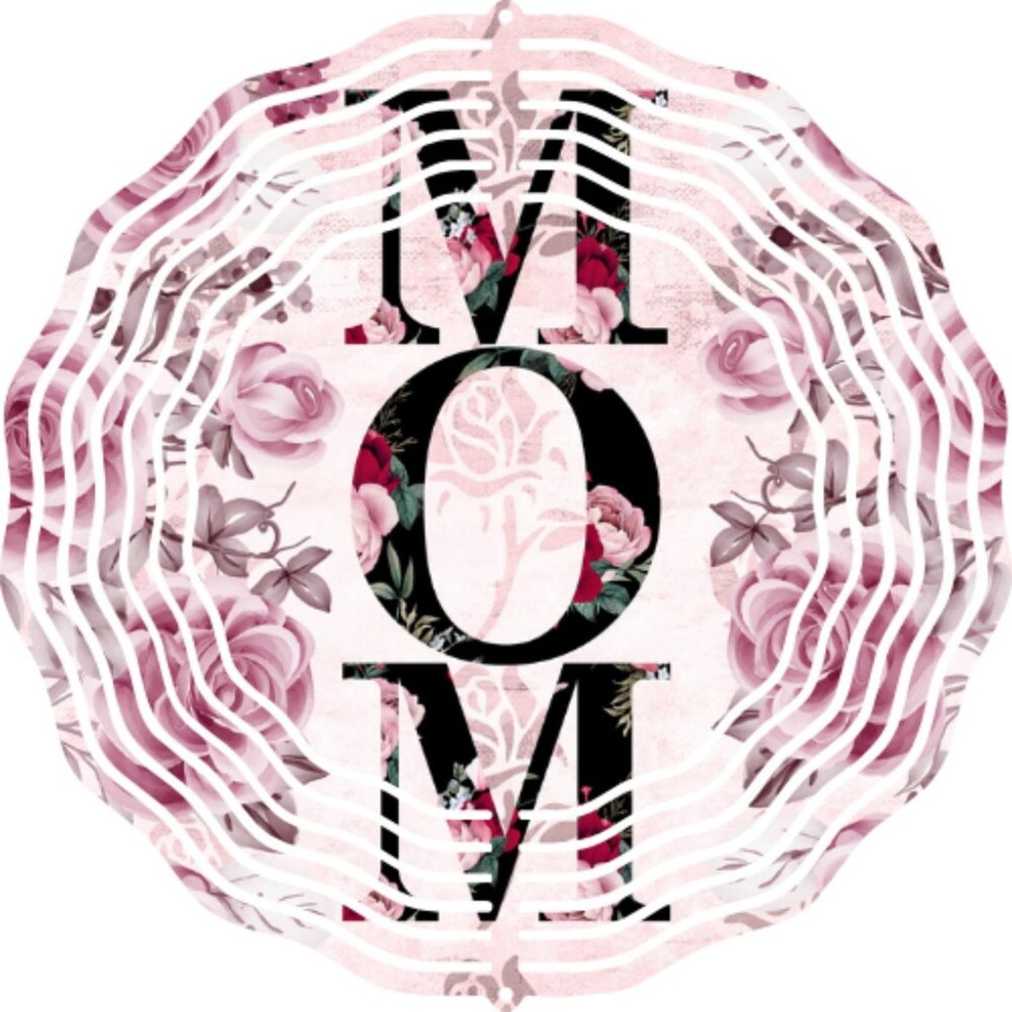Handmade Mom Pink Floral 10" Wind Spinner