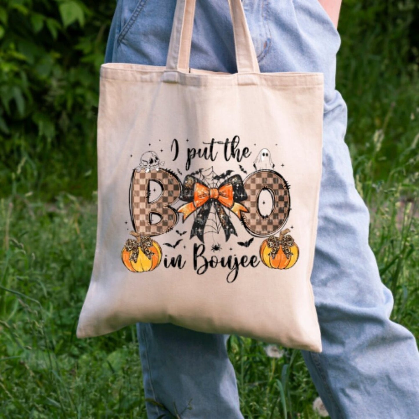 Boojee Halloween Tote – “I Put the Boo in Boujee” – 100% Cotton 16x15
