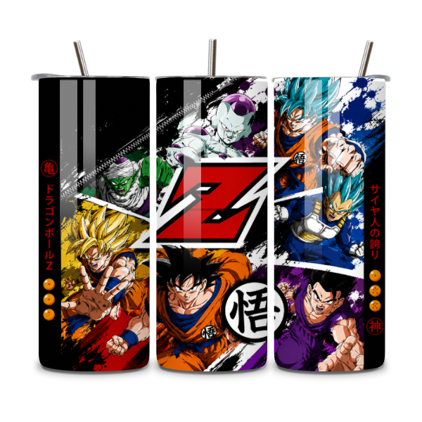 Dragon Ball Z 20oz Skinny Tumbler | Anime Stainless Steel Travel Cup with Straw