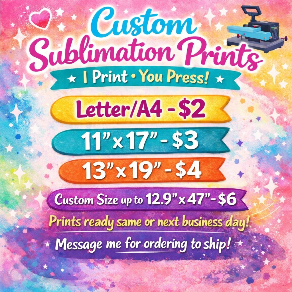 Custom Sublimation Prints | Ready to Press Transfers | Fast Turnaround NC