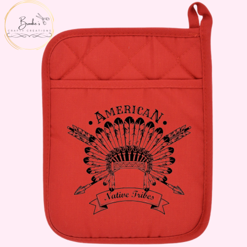 Native American Tribes Red Pott Holder Mitt