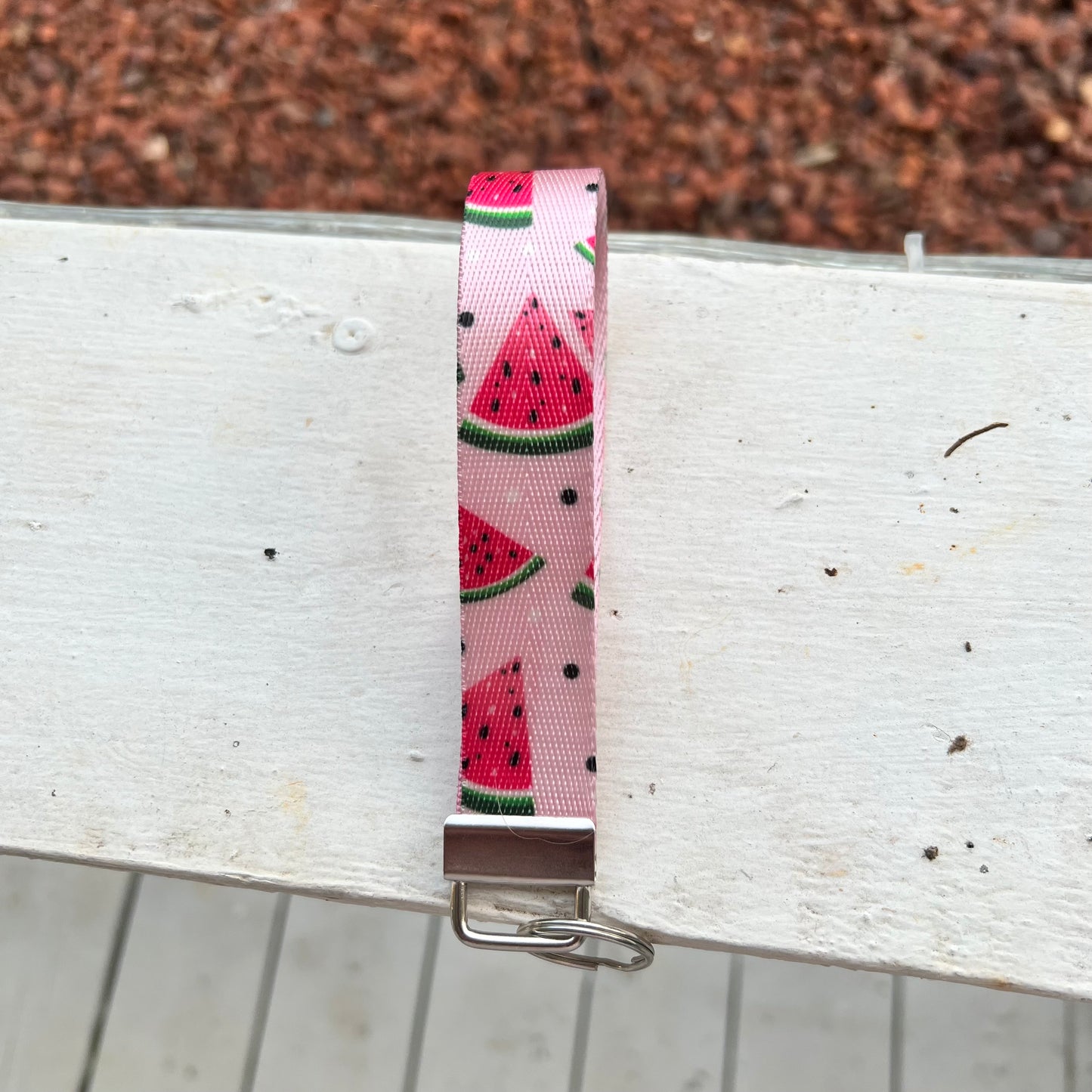 Handmade Pink Watermelon Keychain Wristlet