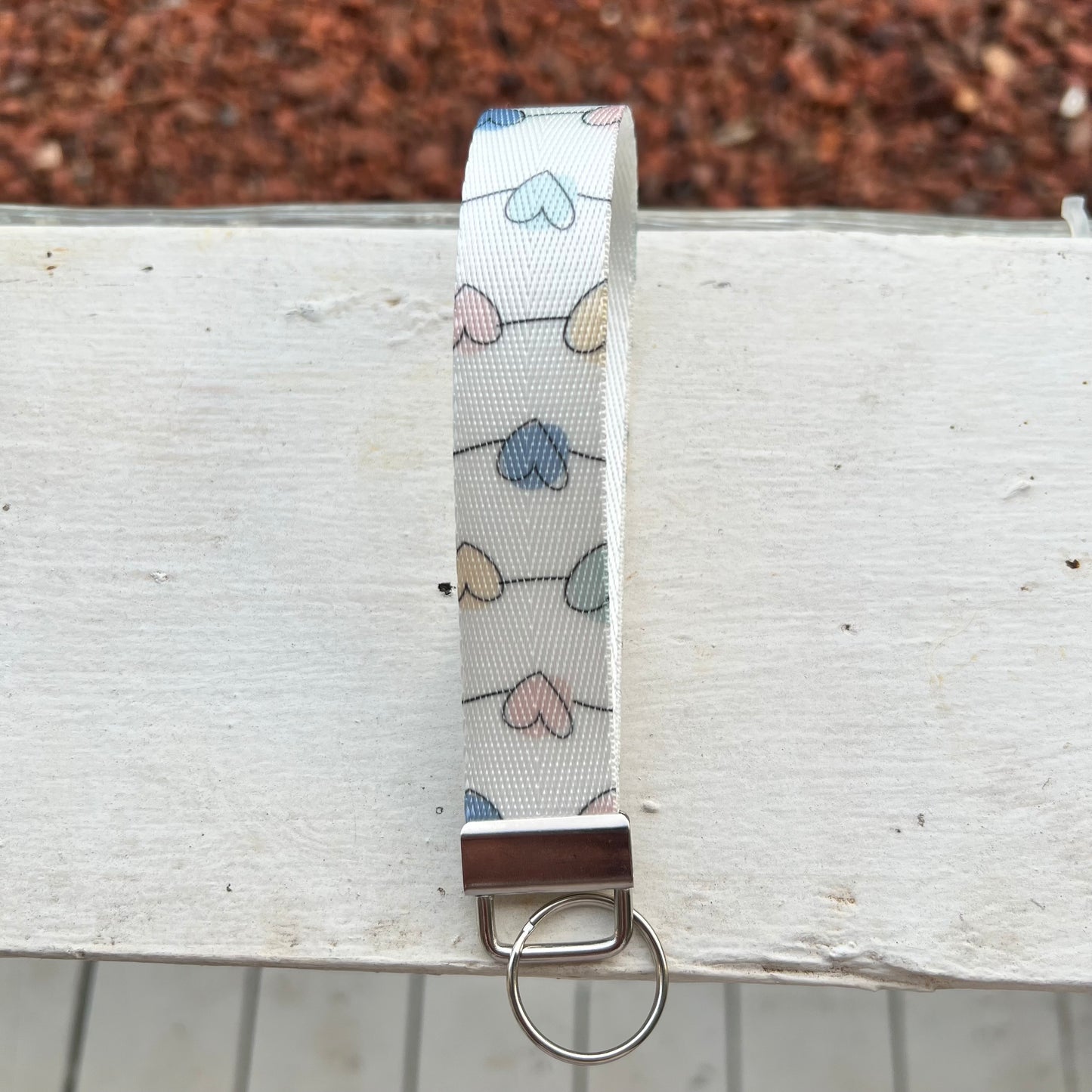 Handmade String Of Hearts Keychain Wristlet