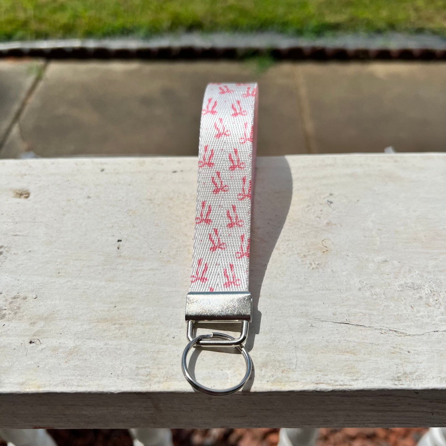 Handmade Croquette Pink Bow Keychain Wristlet
