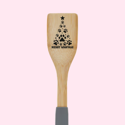Merry Woofmas Bamboo Spatula