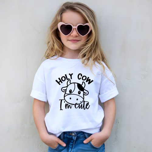 Holy Cow Im Cute Kids Graphic T Shirt