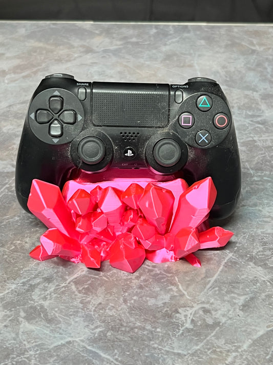 Crystal Controller Stand | PS5 Xbox Holder | 3D Printed Gaming Desk Display