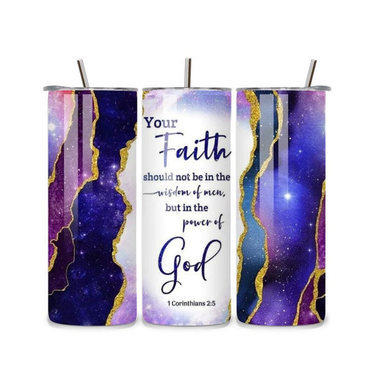 Purple Faith Geode 20oz Stainless Steel Tumbler