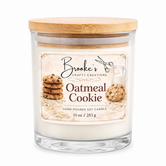 Oatmeal Cookie Soy Candle | 10oz Hand-Poured | Bakery Dessert Scent | Bamboo Lid