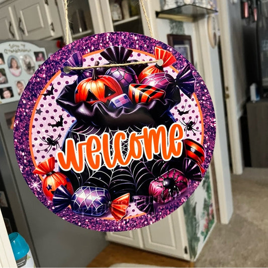 Handmade Halloween 10” Hanging Door Sign
