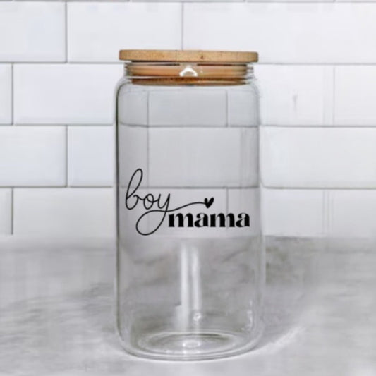 Boy Mama Glass Cup