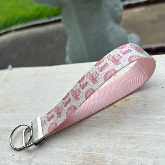 Handmade Pink Cowgirl Keychain Wristlet