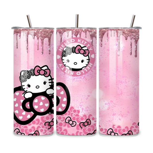 Hello Kitty Pink Drip 20oz Stainless Steel Tumbler