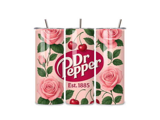 Dr Pepper Floral 20oz Stainless Steel Tumbler