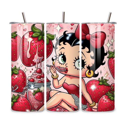 Betty Boop Strawberry 20oz Stainless Steel Tumbler