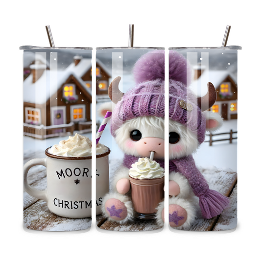Christmas Highland Cow 20oz Stainless Steel Tumbler