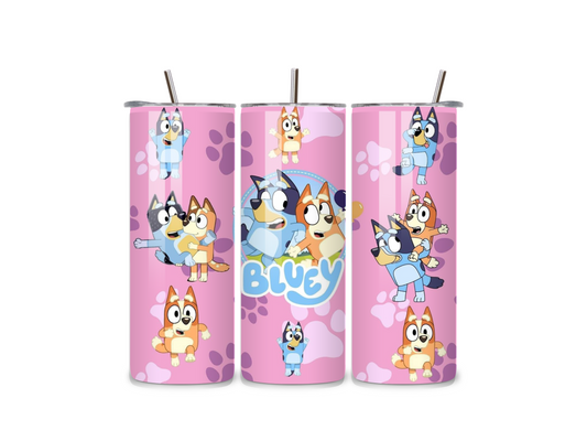 Pink Bluey 20oz Stainless Steel Tumbler