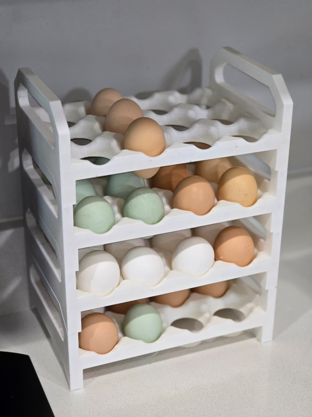 Stackable Egg Tray | Fridge Organizer | Space Saving Egg Holder Storage