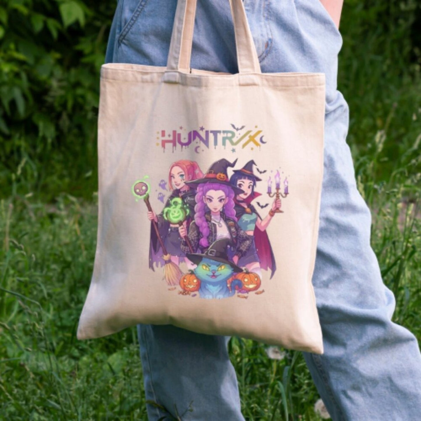 Kpop Demon Hunters Huntrix Halloween Tote Bag 100% Cotton