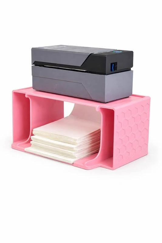 Thermal Printer Stand Organizer with Label Holder Shelf and Spool