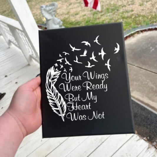 Your Wings Were Ready Black Canvas Wall Art
