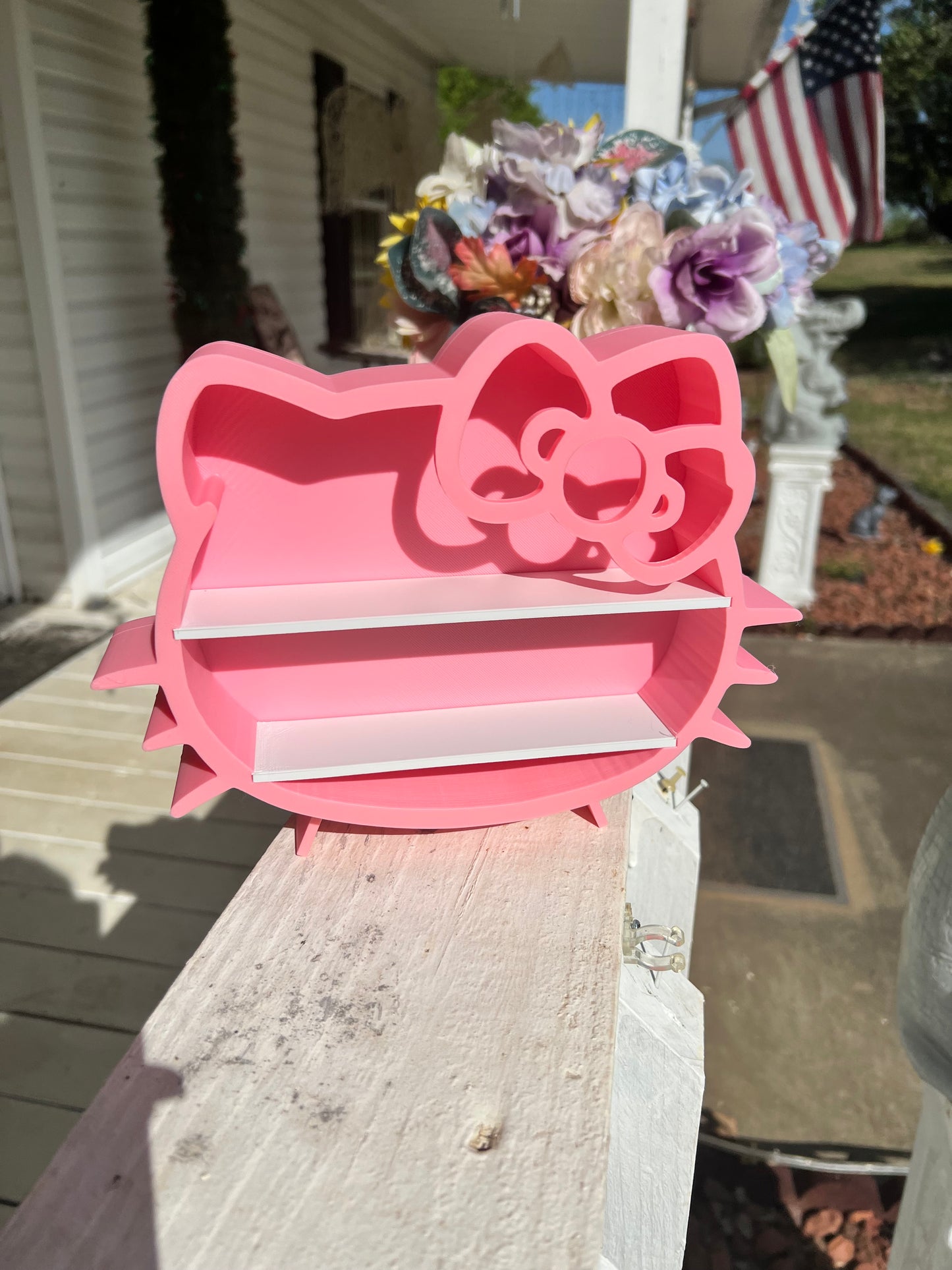Hello Kitty Mini Shelf Organizer | Sanrio Kawaii Desk Decor Display Stand Pink