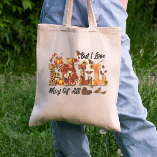 I Love Fall Most Of All Cotton Tote Bag