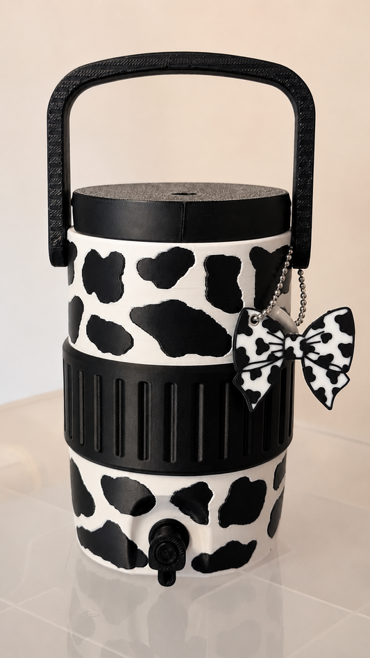 Cow Print 12oz Can Koozie with Can Opener