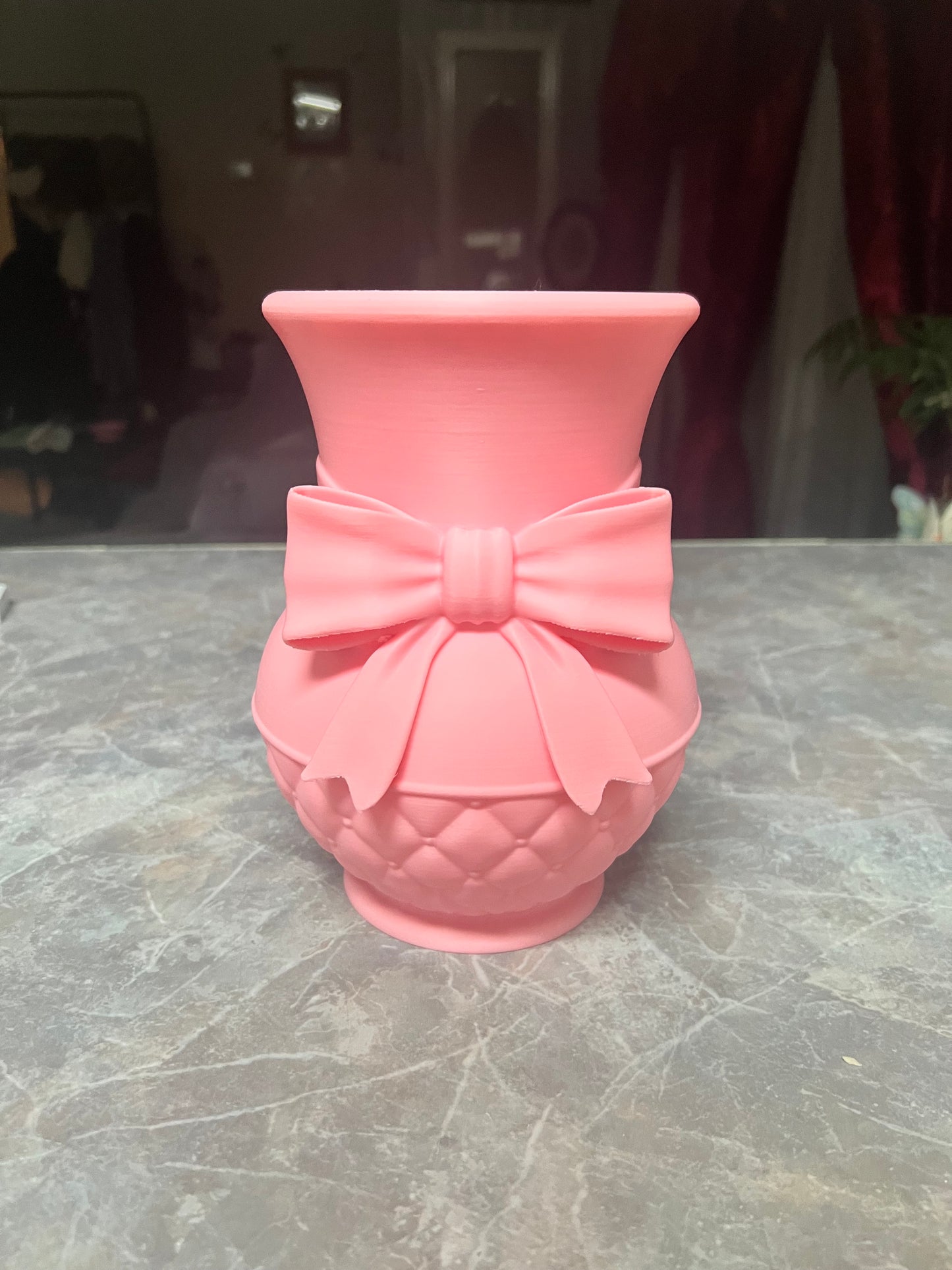 Blush Pink Bow Vase 8” | Coquette Aesthetic Decor | Cute Flower Vase Gift