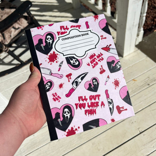 Scream Ghostface Pink Composition Notebook