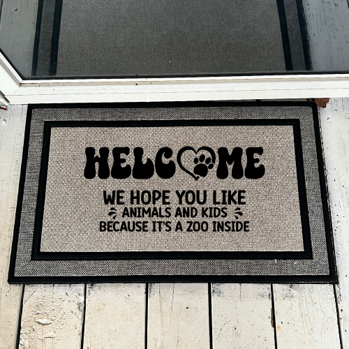 Welcome ... Its A Zoo Inside Door Mat