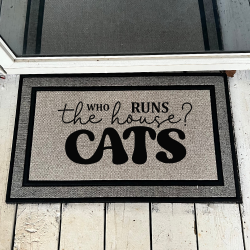 Who Runs The Home Cats Door Mat