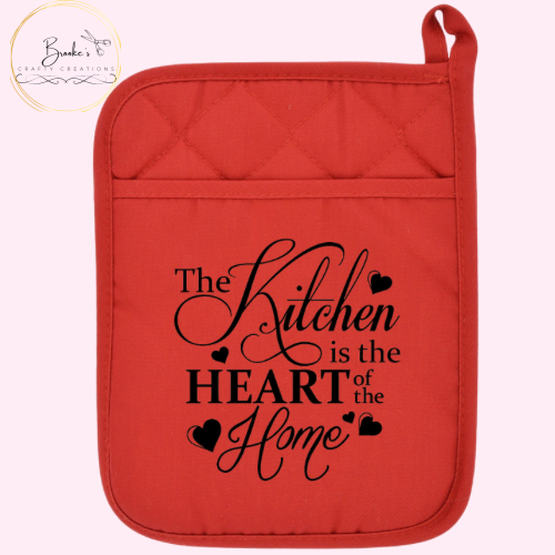 The Kitchen is The Heart of The Home Pot Holder Mitt