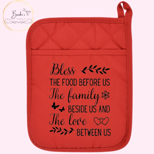 Family Blessing Red Pot Holder Mitt