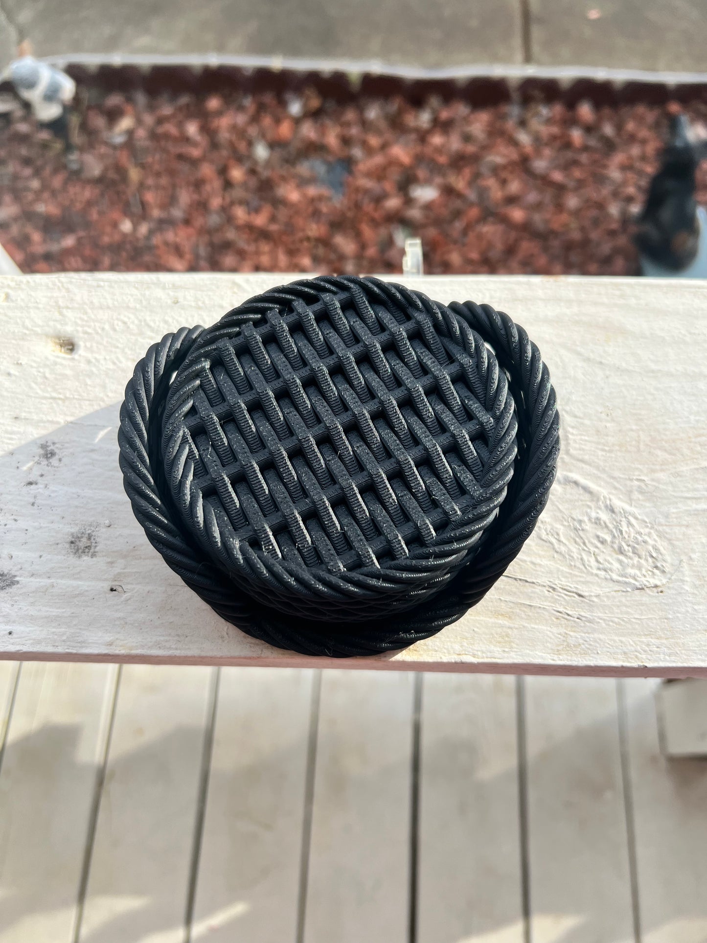 3D Printed Woven Coaster Set with Holder | 6 Coasters Basket Decor