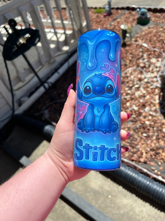 20oz Stitch Stainless Steel Tumbler – Lilo & Stitch Cup with Lid & Straws