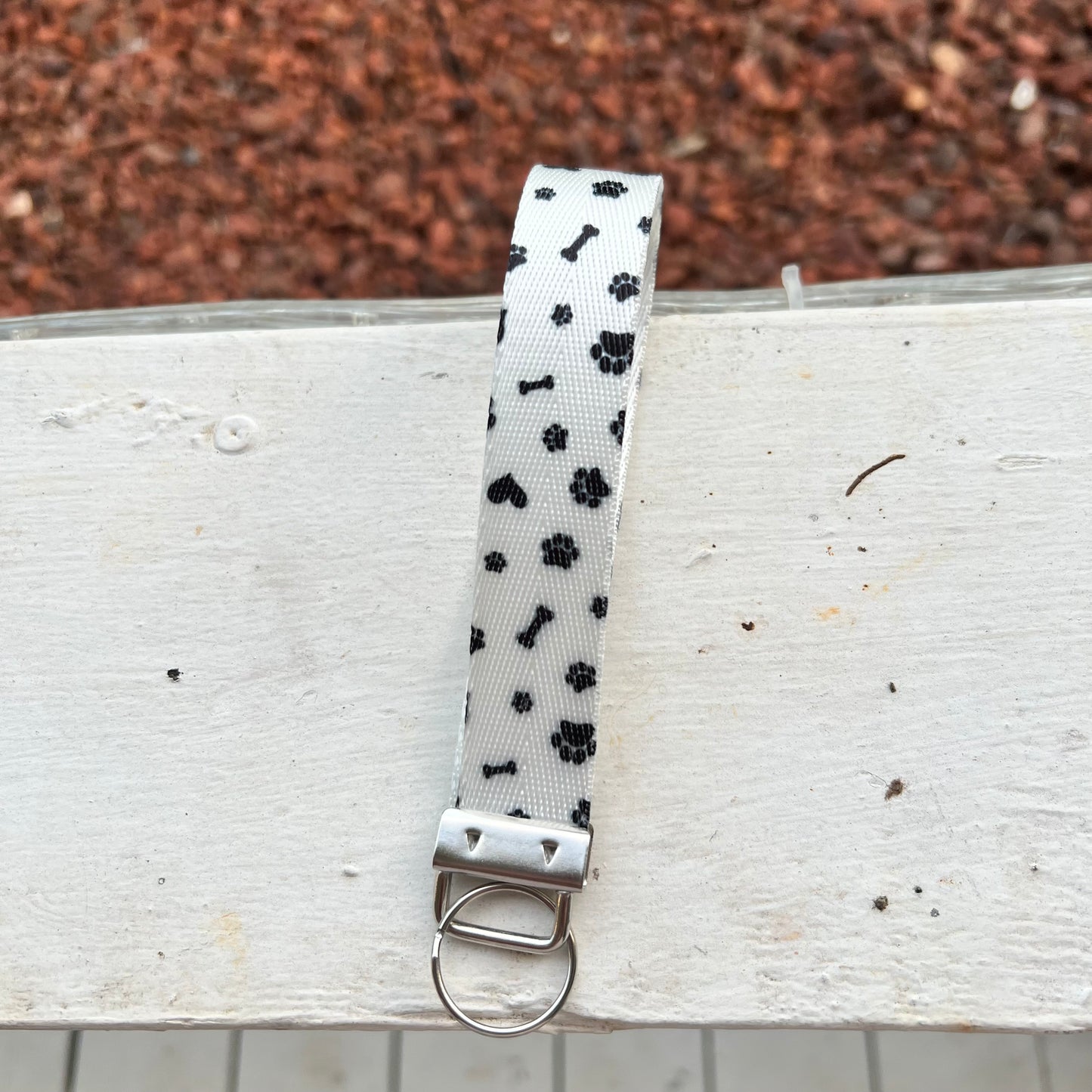 Handmade Paw Print Keychain Wristlet