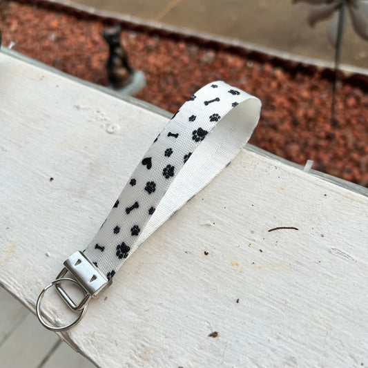 Handmade Paw Print Keychain Wristlet