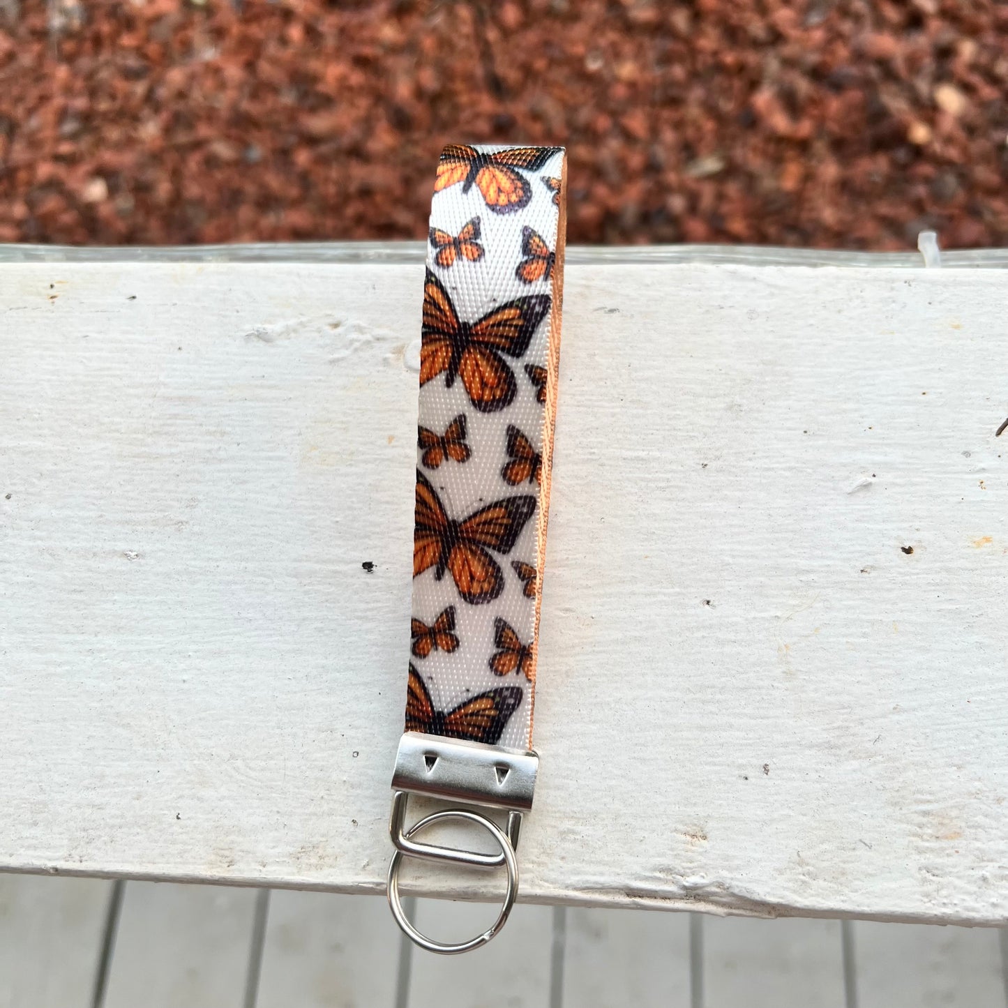 Handmade Monarch Butterfly Keychain Wristlet