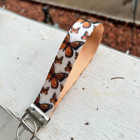 Handmade Monarch Butterfly Keychain Wristlet