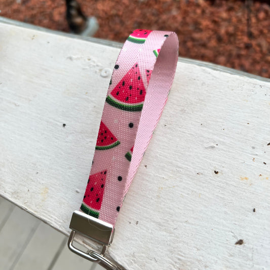 Handmade Pink Watermelon Keychain Wristlet