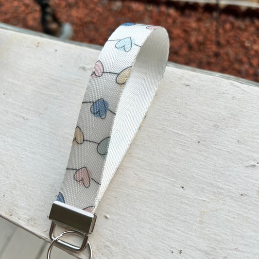 Handmade String Of Hearts Keychain Wristlet