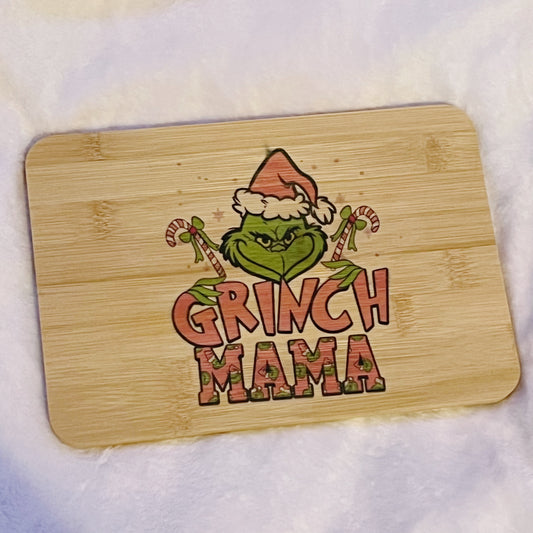 Grinch Mama Bamboo Cutting Board