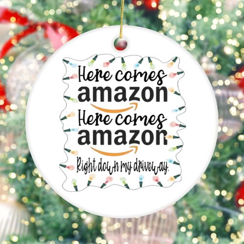 Amazon White Ceramic Christmas Ornament