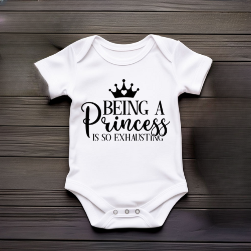 Being A Princess Is So Exhausting White Baby Onesie