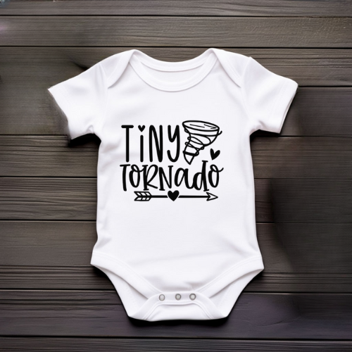 Tiny Tornado White Baby Onesie